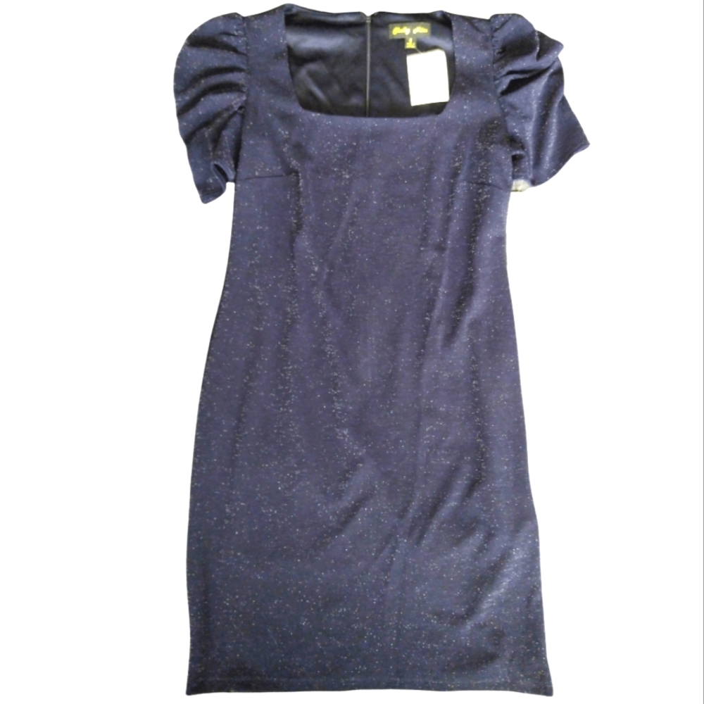 Shelby Nites Sparkly Dark Blue Dress